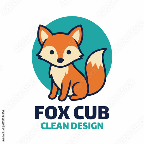 This playful logo shows a charming fox cub, using bright colors and a clean design that captures curiosity and playfulness, appealing to a younger audience.
