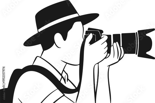 Man Photographer Taking Photo Icon