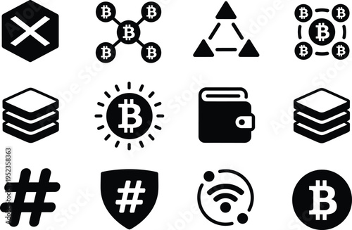 Black cryptocurrency and blockchain technology set