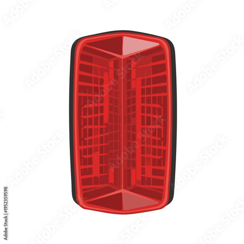 Transparent red reflector with inner grid pattern