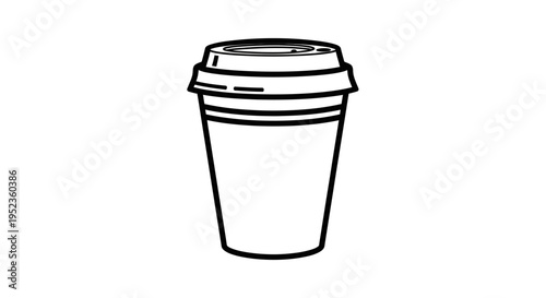 An illustration depicts a disposable coffee cup with a lid on a white background