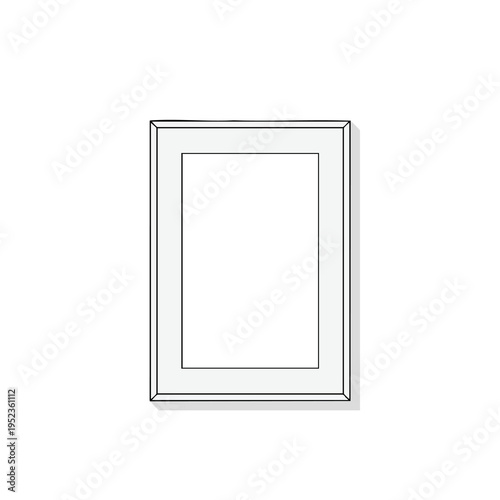 Thin black rectangular frame with a shadowed border against a white background
