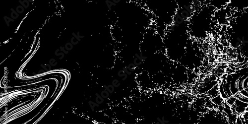 Black Marble Texture with Fluid Abstract White Patterns Artistic Luxury Background High Resolution