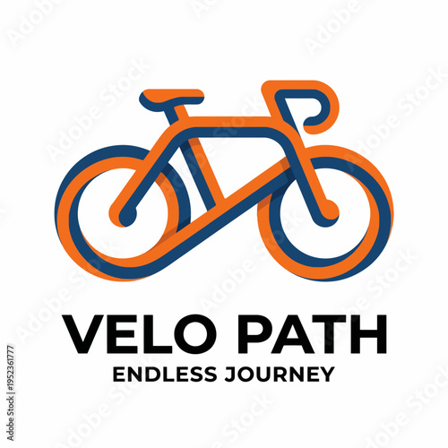 A modern bicycle logo symbolizing adventure and movement, designed with vibrant colors showcasing the essence of cycling and the joy of exploration in an artistic way.