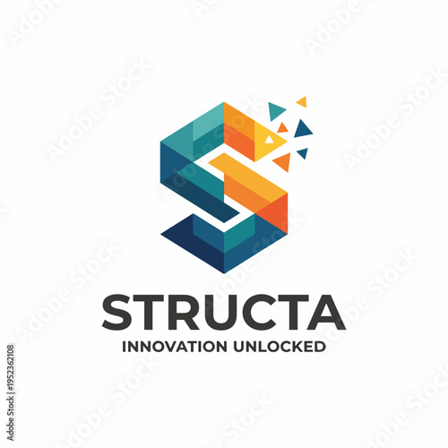 This cutting-edge logo design combines geometric shapes to create an 'S', representing structural integrity and innovation, ideal for companies within the tech and construction industries.