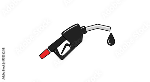 Fueling station nozzle with dripping oil droplet symbolizing energy consumption