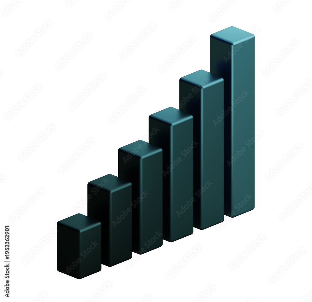 Fototapeta premium 3D Business Finance Growth Chart Graph Data Progress Statistic Profit Success PNG