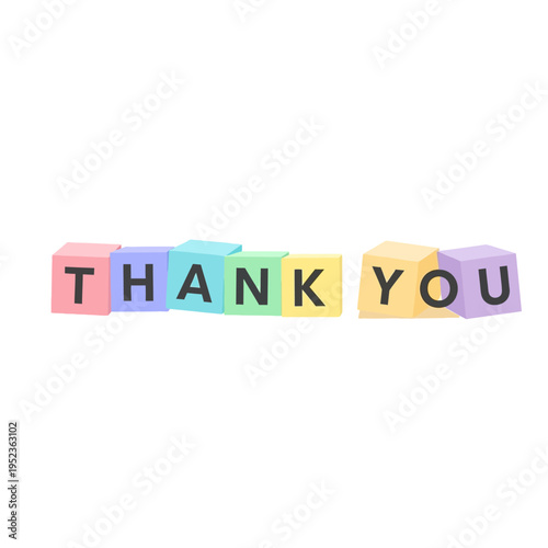 Thank You Blocks - Colorful Alphabet Cubes Spelling Out Gratitude