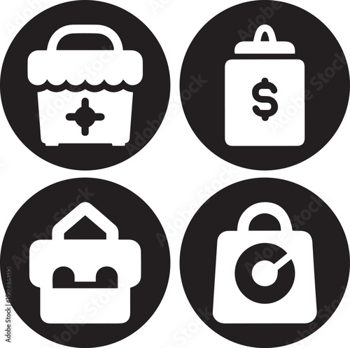 shopping bag icon, shopping bag Vector icon, Shopping bag outline icon.  Set of Shopping Bag Related Vector Line Icons.