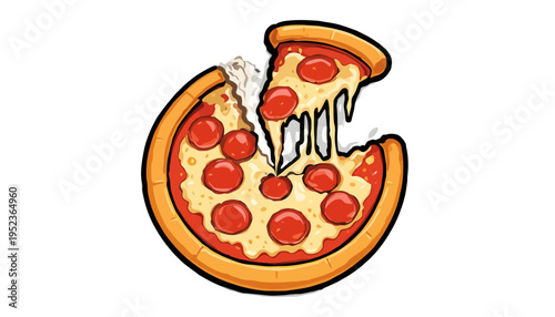 pizza slice isolated on white