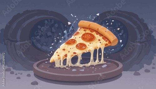 pizza slice isolated on white