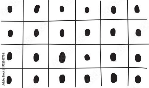  A white graph paper background with numerous small black dots scattered irregularly across it victor illustration