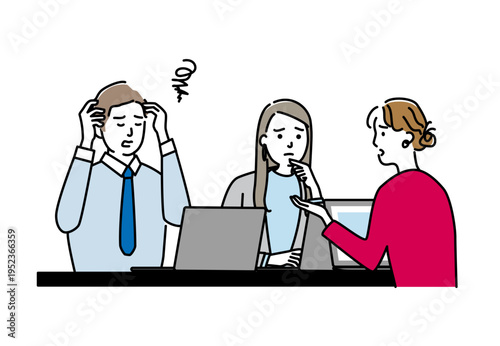 ビジネスシーン　若い男女