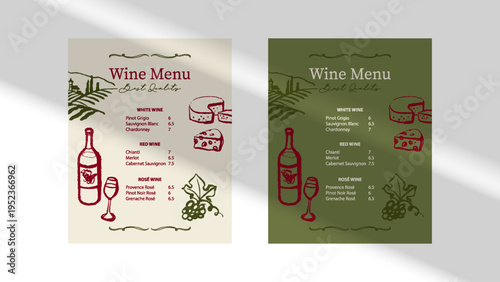Hand drawn whimsical crayon wine list set. Vector isolated sketch line art doodle illustration. Mediterranean food and drinks menu design