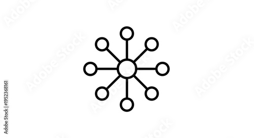 Abstract network diagram with central node and radiating connections, symbolizing connection and data flow.