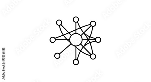 Abstract network structure with central node and radiating connections, representing data, connection, or ideas.