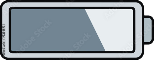 A battery icon with a partially charged indicator Vector, illustration
