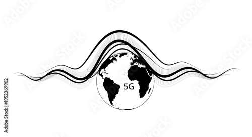 5G Network Globe Earth Connectivity.