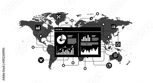 Black and white business infographic design.