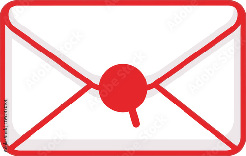 A red crossed-out envelope symbolizing prohibited email communication or spam blockage Vector, illustration