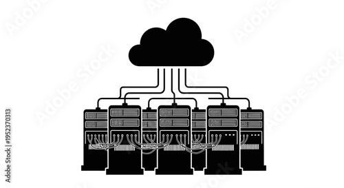 Cloud computing server system network.