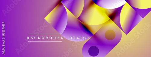 Abstract fluid shapes, vibrant purple, yellow gradients. Modern design element for backgrounds, presentations. Smooth transitions create dynamic visual impact.