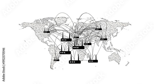 Global Shipping Container Network Map.