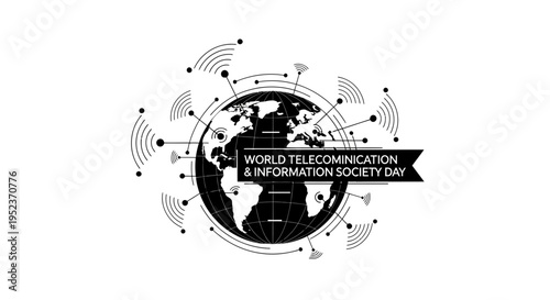 World Telecommunication Day Globe Icon.
