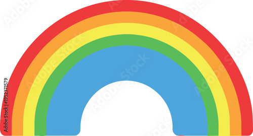 A vibrant rainbow arching gracefully across a plain background Vector, illustration