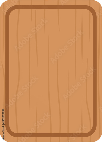 A wooden baking sheet with a slightly raised edge for easy handling. Vector, illustration