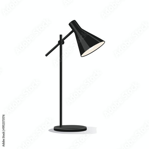 Sleek modern black desk lamp with adjustable neck and conical shade
