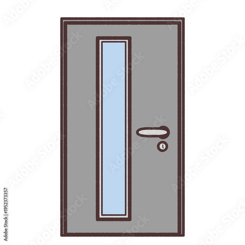 閉じている鍵付きのドアのイラスト