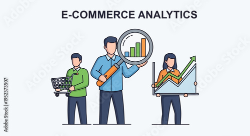 E commerce analytics illustration data analysis and business growth concepts