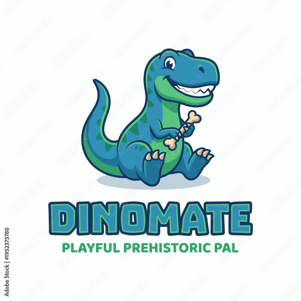 Obraz premium This charming image features a cute dinosaur character showcasing a playful expression, making it an ideal choice for children's products or educational content.