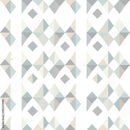 Soft geometric pattern with diamond and triangular shapes in muted pastels