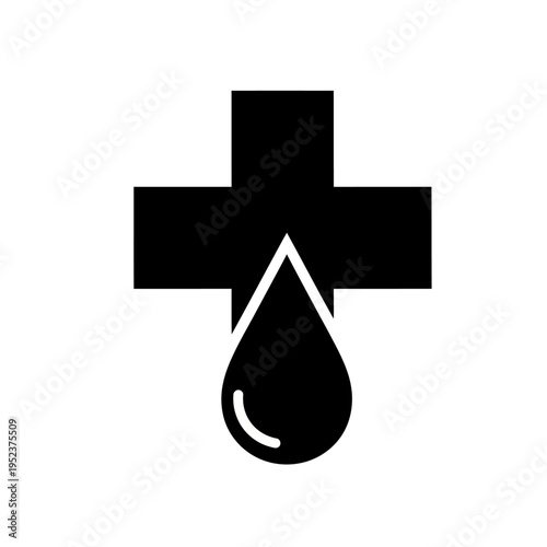 Medical Cross with a Drop.