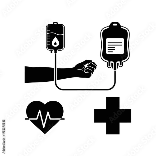 Medical IV Drip Blood Transfusion.
