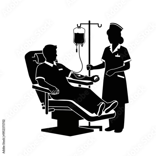 Nurse attending to a patient.