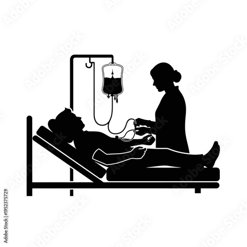 Nurse attending to hospital patient.