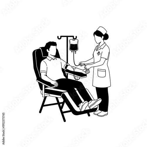 Nurse giving patient an IV.