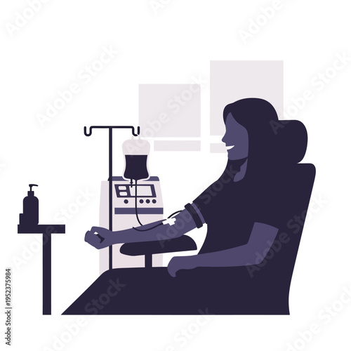 Woman receiving intravenous drip treatment.