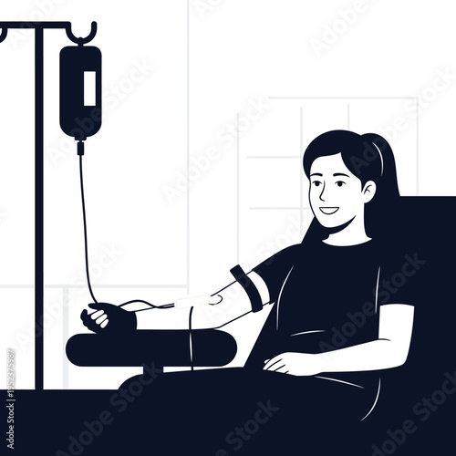 Woman receiving intravenous drip treatment.