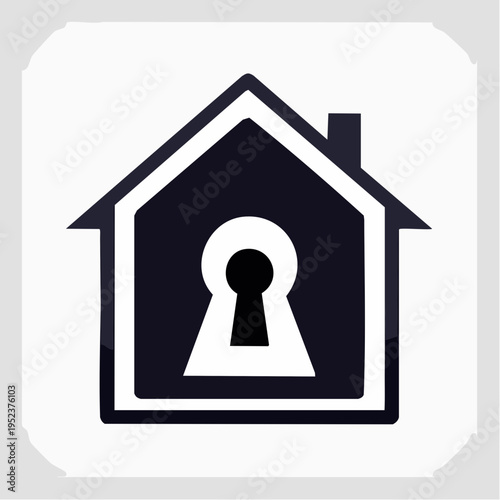 Sleek Graphic Icon Illustrating Residential Security, Protection, and Access Control