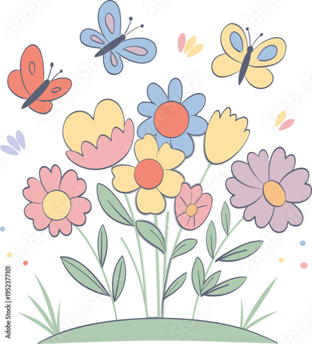 Spring Season  cartoon Illustration