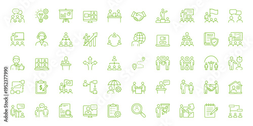 Team Building icon set. Networking icon set. Collaboration, communication, connection, meeting, business relations, community, social network, relationship. Modern Community. friendship, family