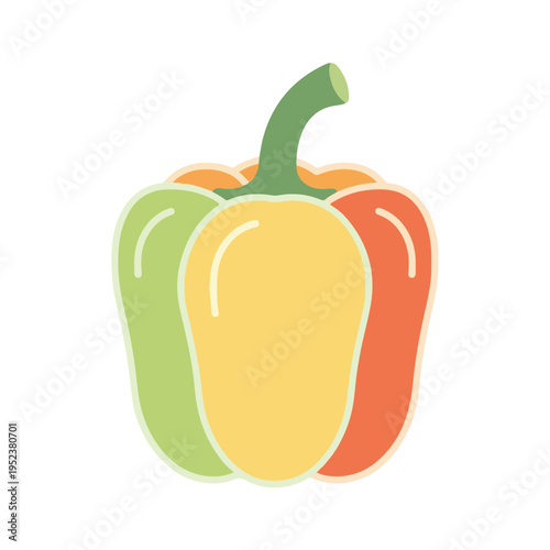 Colorful bell peppers illustration 1.