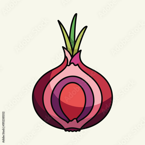Onion Layers Bulb Vegetable Illustration.