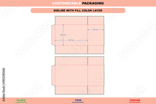 Cardboard box packaging printable dieline customizable template durable carton design professional editable die line printing accuracy sustainable high quality production packaging solution