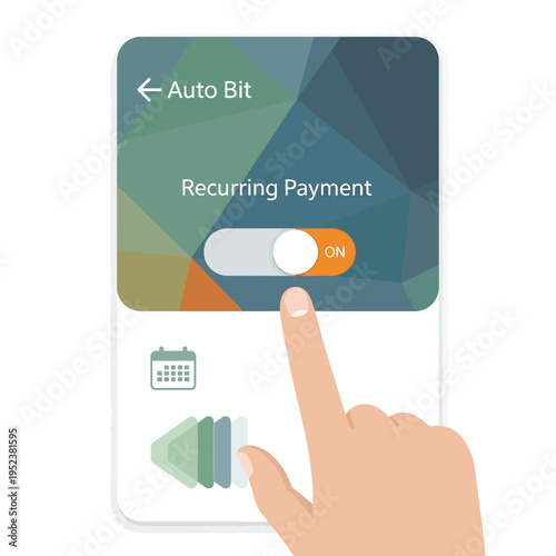 User activating recurring payment option on digital interface.