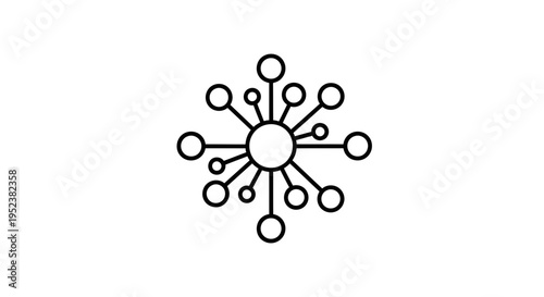 Abstract network connection, hub and spoke, data flow, digital connection, technology concept